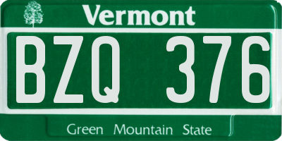 VT license plate BZQ376