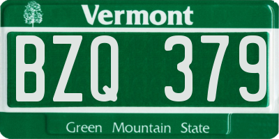 VT license plate BZQ379