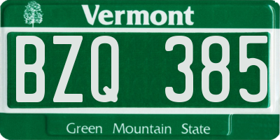 VT license plate BZQ385
