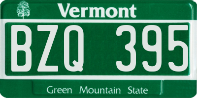 VT license plate BZQ395