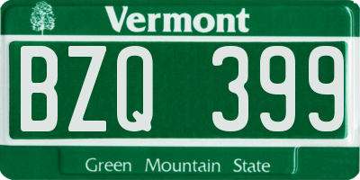 VT license plate BZQ399