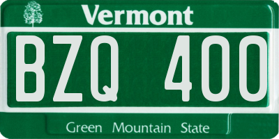 VT license plate BZQ400