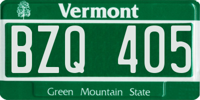 VT license plate BZQ405