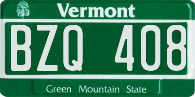 VT license plate BZQ408
