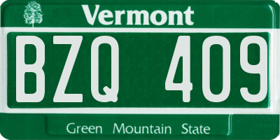 VT license plate BZQ409