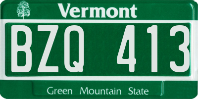VT license plate BZQ413