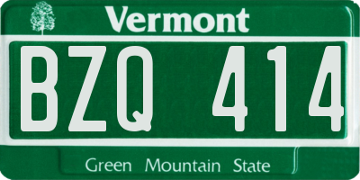 VT license plate BZQ414