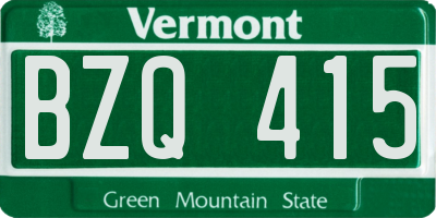VT license plate BZQ415