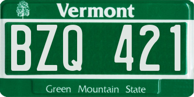 VT license plate BZQ421