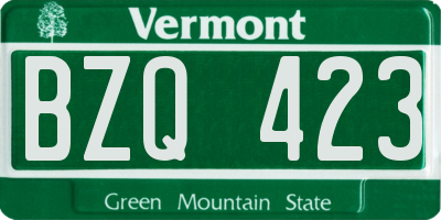 VT license plate BZQ423