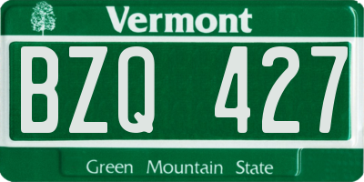 VT license plate BZQ427