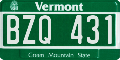 VT license plate BZQ431