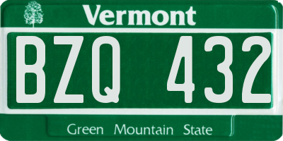 VT license plate BZQ432