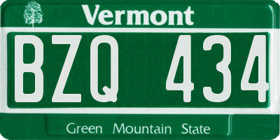 VT license plate BZQ434