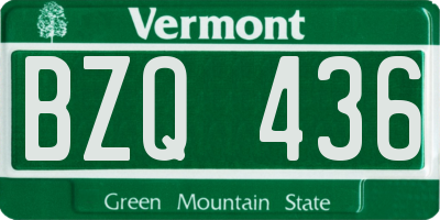 VT license plate BZQ436