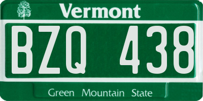VT license plate BZQ438