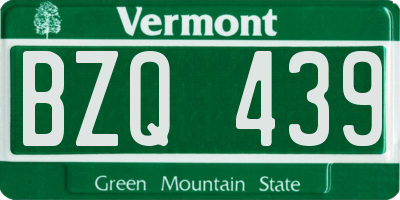 VT license plate BZQ439