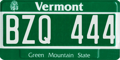 VT license plate BZQ444