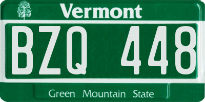 VT license plate BZQ448