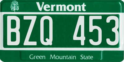 VT license plate BZQ453