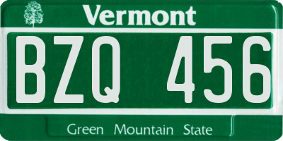 VT license plate BZQ456