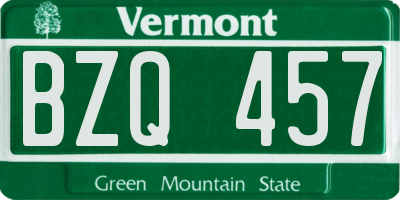 VT license plate BZQ457