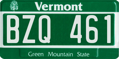 VT license plate BZQ461