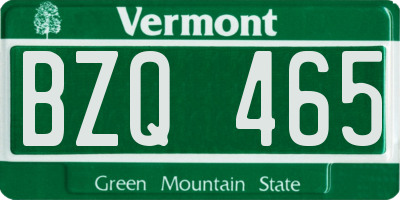 VT license plate BZQ465