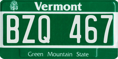 VT license plate BZQ467