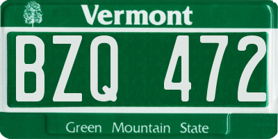VT license plate BZQ472