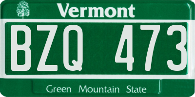 VT license plate BZQ473