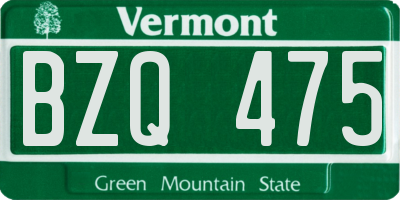 VT license plate BZQ475