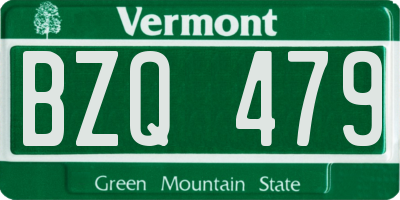 VT license plate BZQ479