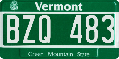 VT license plate BZQ483
