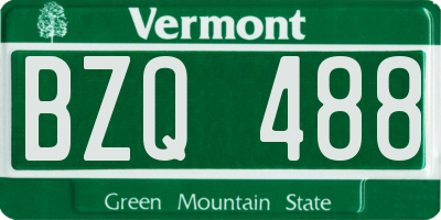 VT license plate BZQ488