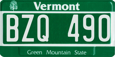 VT license plate BZQ490