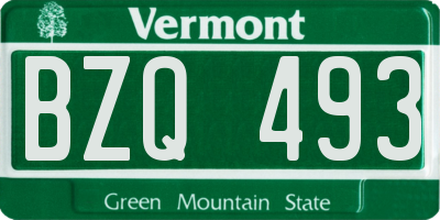 VT license plate BZQ493