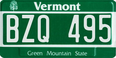 VT license plate BZQ495