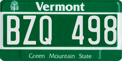 VT license plate BZQ498