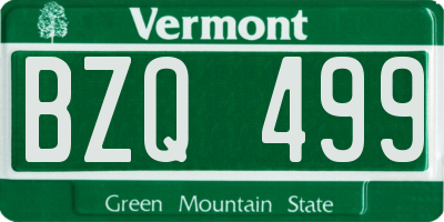 VT license plate BZQ499