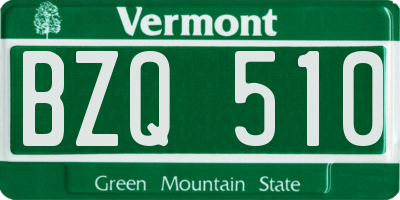 VT license plate BZQ510