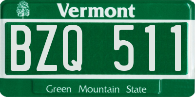 VT license plate BZQ511