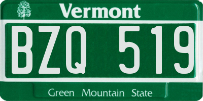 VT license plate BZQ519