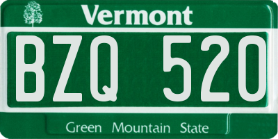 VT license plate BZQ520