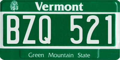 VT license plate BZQ521