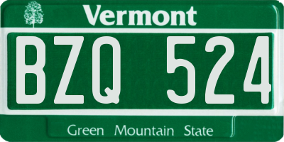 VT license plate BZQ524