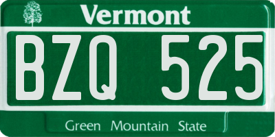 VT license plate BZQ525