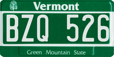 VT license plate BZQ526