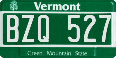 VT license plate BZQ527