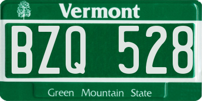 VT license plate BZQ528